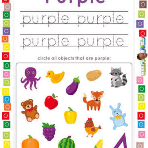 Color Purple Trace and Identify - FREE Worksheet