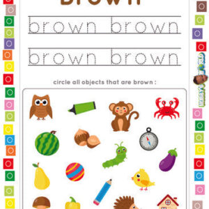 Color Brown Trace and Identify - FREE Worksheet