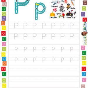 Letter P Tracing and Vocabulary - FREE Worksheet