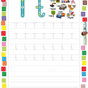 Letter T Tracing and Vocabulary - FREE Printable Worksheet