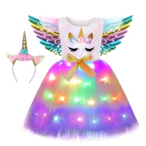 LED Light Up Unicorn Costume With Headband (Ages 3-4)