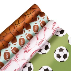 100 Sheet Sports-Themed Wrapping Paper