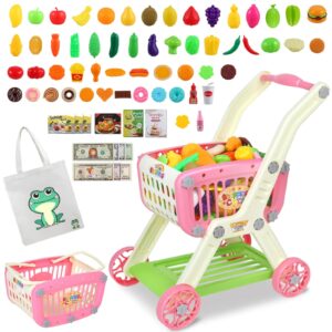 Kids Shopping Cart with Food Set