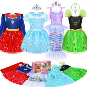 16 PCS Princess Costumes Set (Ages 3–6)