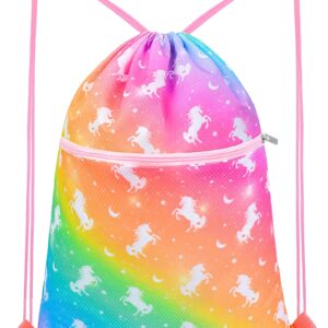 Unicorn Drawstring Book Backpack