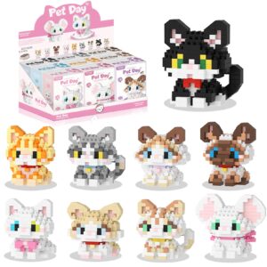 9 Pack Mini Cat Building Blocks