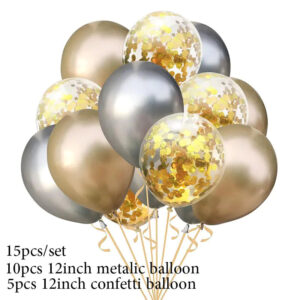 12" Thick Metallic Balloon Set