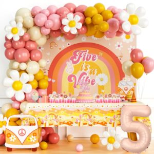 143Pcs Flower Power Party Kit