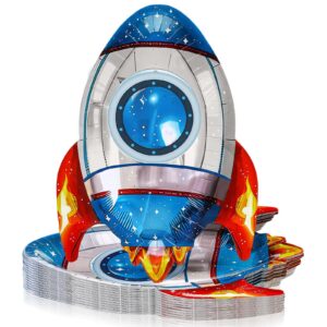 50 Pcs Outer Space/Rocket Themed Paper Plates