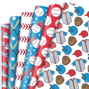 6 Pack Baseball Wrapping Paper