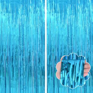 2Pack Blue/Pink Party Foil Fringe Backdrop/Curtain