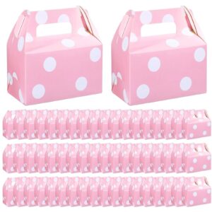 50 Pcs Pink Polka Dot Boxes 6.3" x 6.3" x 3.5"