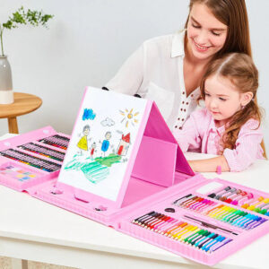 208 Piece Kid's Art Kit with Trifold Easel