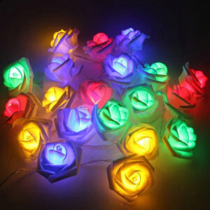 LED Multicolored Rose String Lights