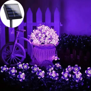 Outdoor Waterproof Solar Powered Floral String Lights