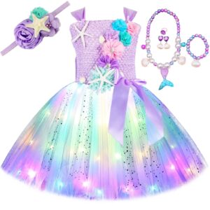 LED Light Up Princess Dress (LED Lavender 3-4T)