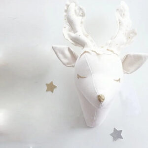 WhimsyWild Wall Friends - Stuffed Nordic Deer (All White)