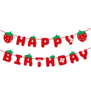 Strawberry Happy Birthday Banner