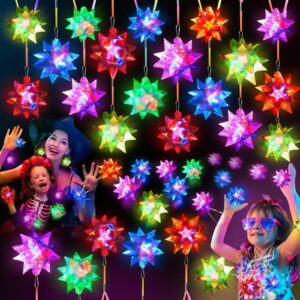 48Pcs Glowing Flashing Crystal Star Necklaces
