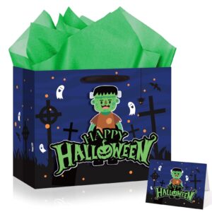 Halloween Zombie Gift Bag with Tissue Paper and Card