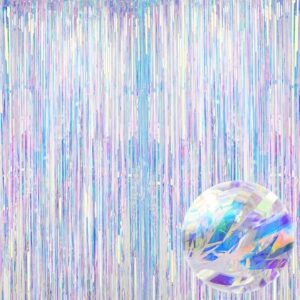 3.2x6.5 Ft Iridescent Fringe Curtain