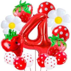 15Pcs 40" Strawberry Balloons Set