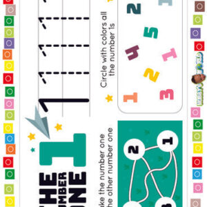 Number 1 Trace, Color and Identify - FREE Worksheet