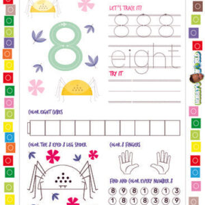 Number 8 Trace, Color and Find - FREE Worksheet