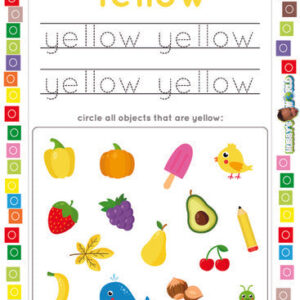 Color Yellow Trace and Identify - FREE Worksheet