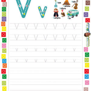 Letter V Tracing and Vocabulary - FREE Printable Worksheet