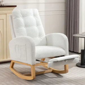 Plush Rocking Chair With Footrest