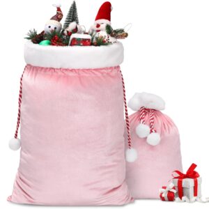 2Pcs Velvet Christmas Present Sack
