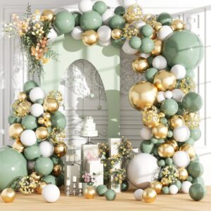 166 PCS Sage Green Balloon Arch Kit