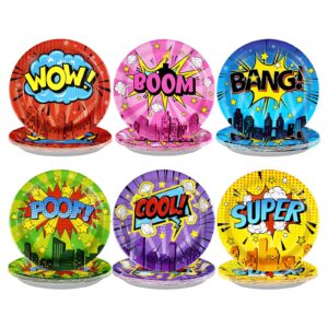 60Pcs Super Theme Hero Party Plates