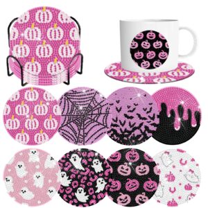 8 Pcs Halloween Bling Coasters
