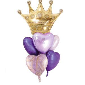 Gold Crown With Heart Shaped Balloons