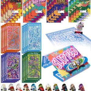 28 Pcs Valentines Cards with Finger Skateboards