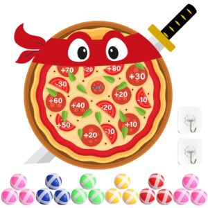 Pizza Dart Board with 18 Sticky Balls