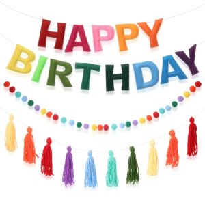 Happy Birthday Banner, Garland and Tassles